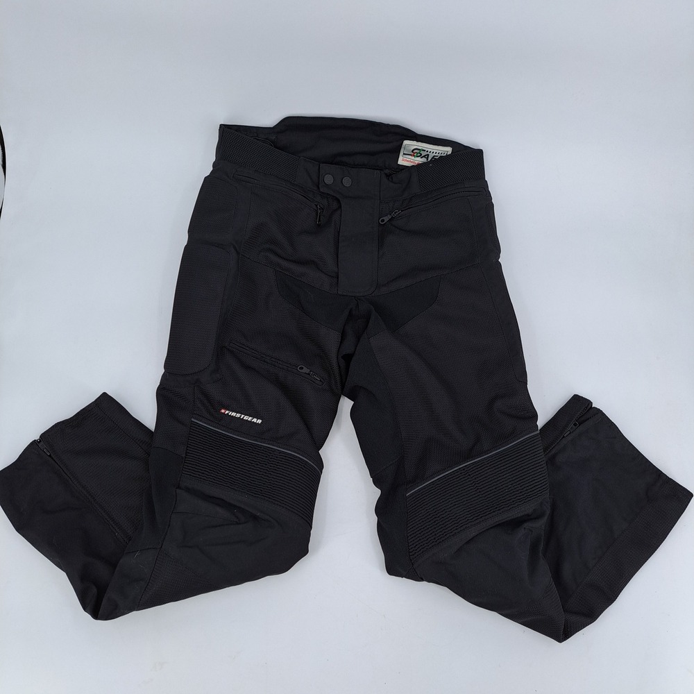 Firstgear Hypertex Motorcycle Pants Mens 34S Textile Black Mesh Padded Riding